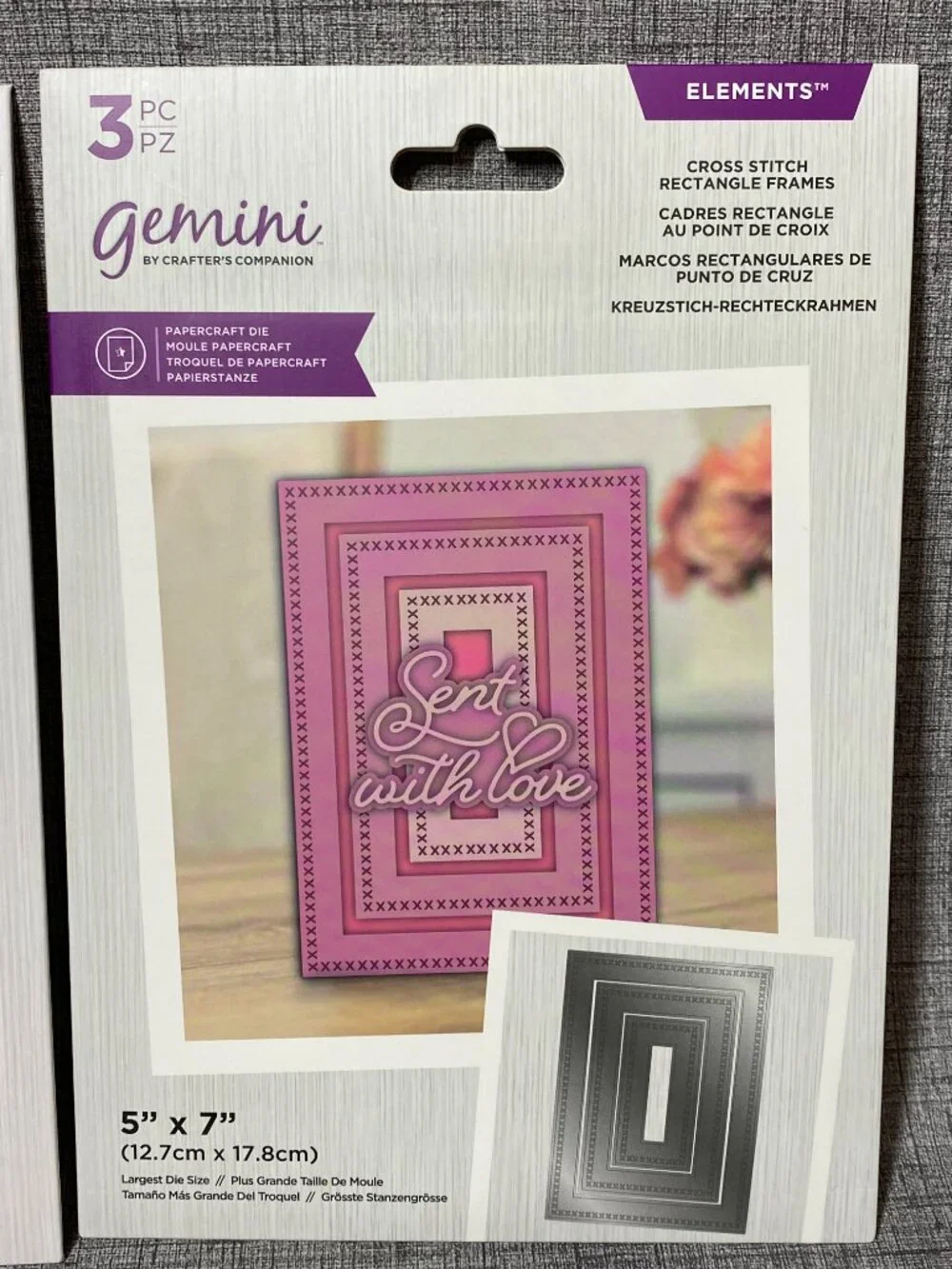 NEW Crafters Companion 4pc Lot English Rose Rustic Roses Cross Stitch Die Stamp